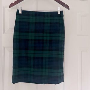 NWT J Crew Blackwatch Plaid Pencil Skirt 00